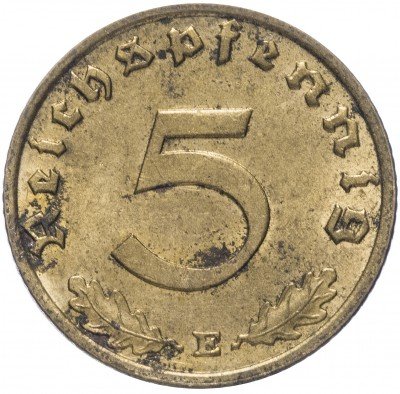 купить Фашистская Германия (Третий Рейх) 5 рейх пфеннигов 1938 "E"