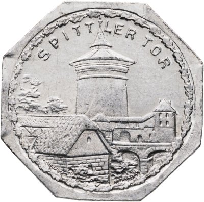 купить Германия "Нюрнберг" 20 пфеннигов 1921 "Спиттлертор" (Трамвайный жетон) нотгельд