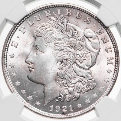 купить США 1 доллар (dollar) 1921 Morgan Dollar (доллар Моргана) в слабе NGC MS63