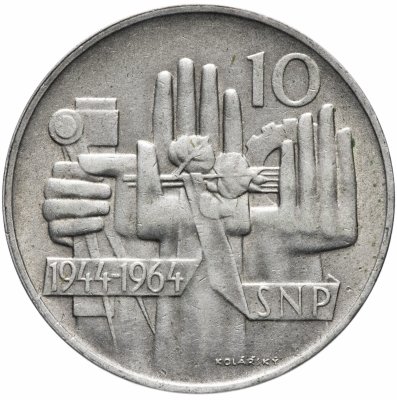 купить Чехословакия 10 крон (korun) 1964 "20-летие Словацкого восстания"