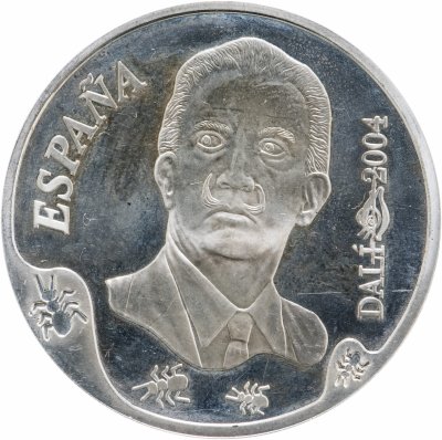 купить Испания 10 евро (euro) 2004 100 лет со дня рождения Сальвадора Дали. Картина "Мягкий автопортрет с жареным беконом"