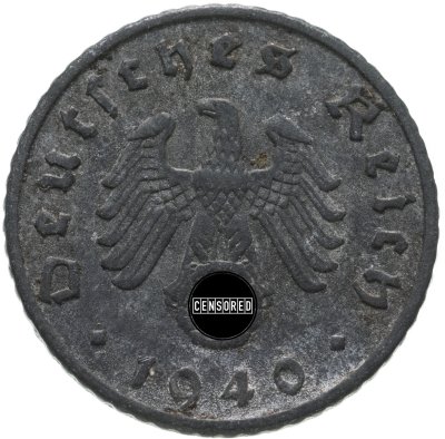 купить Германия, Третий рейх 5 рейхспфеннигов (reichspfennig) 1940, знак монетного двора: "F" - Штутгарт