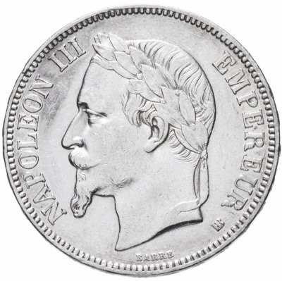 купить Франция 5 франков 1868 "BB"