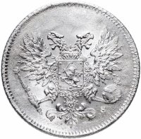 Купить 25 пенни (pennia) 1917 S орёл без корон, монета для Финляндии