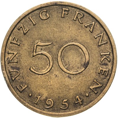 купить Саар 50 франков (francs) 1954