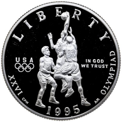 купить США 50 центов (1/2 доллара, half dollar) 1995 "XXVI летние Олимпийские Игры, Атланта 1996 - Баскетбол"