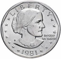 Купить США 1 доллар 1981 S "Сьюзен Энтони"