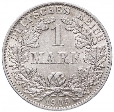 купить Германская империя1 марка 1909 A знак монетного двора: "A" - Берлин