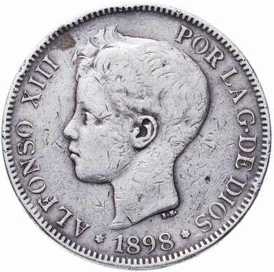 купить Испания 5 песет (pesetas) 1898 (Король Альфонсо XIII Бурбон)