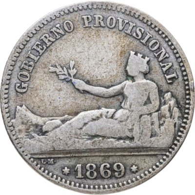 купить Испания 1 песета (peseta) 1869