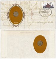 купить Серия «Великие исторические монеты мира» - Германия 5 рентенпфеннигов 1924 "А" (монета и 1 марка в конверте)