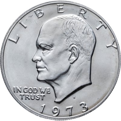 купить США 1 доллар 1973 S доллар Эйзенхауэра (Лунный доллар) серебро, знак монетного двора "S" - Сан-Франциско