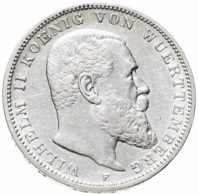 купить Германская империя, Вюртемберг 3 марки 1909 F