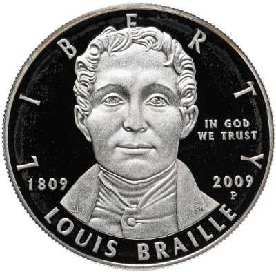 купить США 1 доллар (dollar) 2009 "200 лет со дня рождения Луи Брайля"