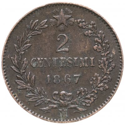 купить Италия 2 чентезимо (centesimi) 1867 M