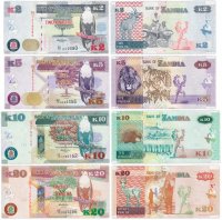 купить Замбия набор банкнот 2012 год (4 штуки) 2, 5, 10 и 20 квача
