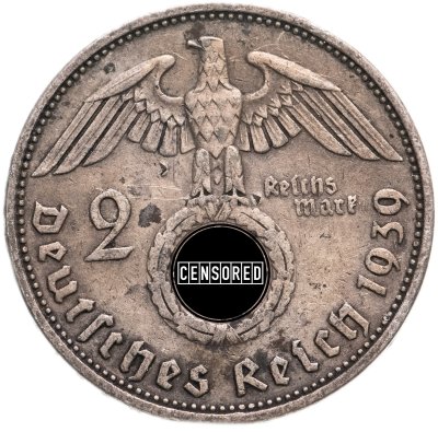купить Германия (Третий Рейх) 2 рейхсмарки 1939, знак монетного двора "А" - Берлин