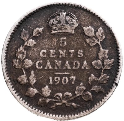 купить Канада 5 центов (cents) 1907
