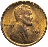 Купить США 1 цент 1951 S