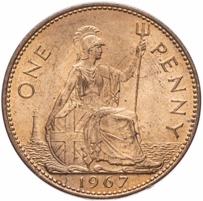 купить Великобритания 1 пенни (penny) 1967
