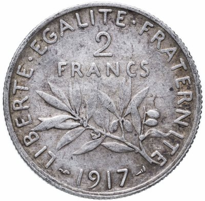 купить Франция 2 франка (francs) 1917