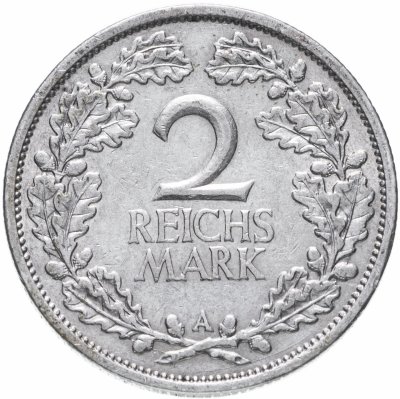 купить Германия (Веймарская республика) 2 рейхсмарки 1927 Знак монетного двора "A" — Берлин