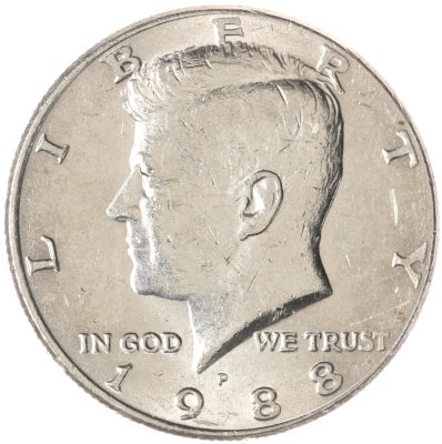 купить США 50 центов (1/2 доллара, half dollar) 1988 P Kennedy Half Dollar (Кеннеди) знак монетного двора "P" - Филадельфия