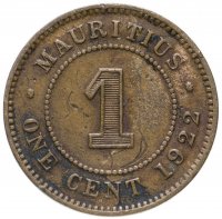 купить Маврикий 1 цент (cent) 1922