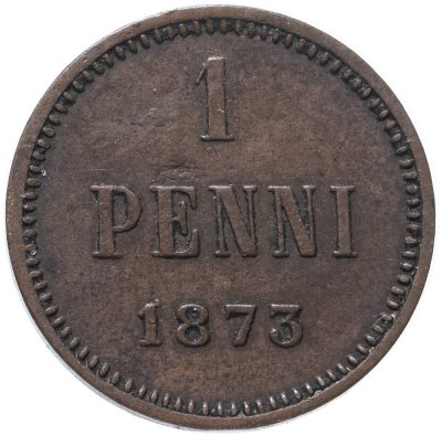 купить 1 пенни (penni) 1873 монета для Финляндии