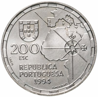 купить Португалия 200 эскудо (escudos) 1994 "500 лет с момента разделения зон влияния между Португалией и Испанией"