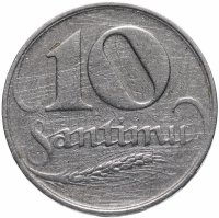 Купить Латвия 10 сантимов (santimu) 1922