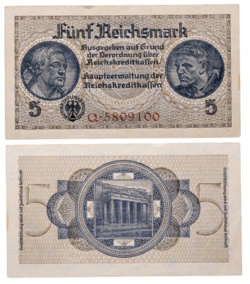 купить Германия 5 марок 1939-1945
