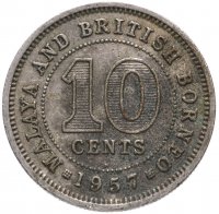 купить Малайя и Британское Борнео 10 центов (cents) 1953-1961, случайная дата