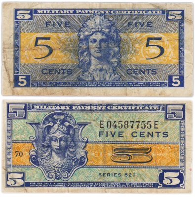 купить США 5 центов 1954-1958 (Pick M29) Военный сертификат