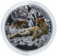 Купить Остров Ниуэ 1 доллар 2015 "Амурский леопард", в футляре с сертификатом