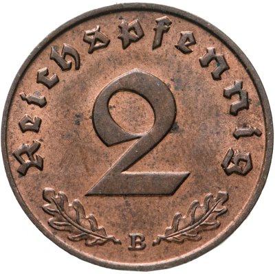 купить Германия (Третий Рейх) 2 рейхспфеннига "B" 1939