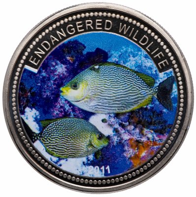купить Палау 1 доллар (dollar) 2011 "Вымирающие виды - Siganus javus"