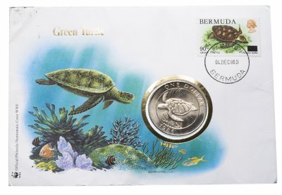 купить Бермуды 1 доллар (dollar) 1986 "25 лет Всемирному фонду дикой природы"