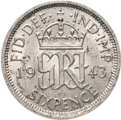 купить Великобритания 6 пенсов (pence) 1943