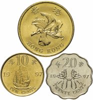 купить Гонконг набор монет 1997 (3 штуки, UNC) Юбилейные