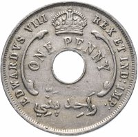 Купить Британская Западная Африка 1 пенни (penny) 1936 H, Эдуард VIII