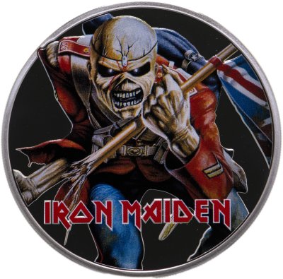 купить Острова Кука 5 долларов 2023 "Iron Maiden – The Trooper", в футляре с сертификатом