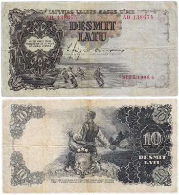 купить Латвия 10 латов 1938