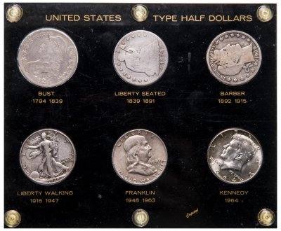 купить США набор из 6 монет 50 центов "История халфа 1794-1964"