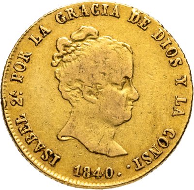 купить Испания 80 реал 1840, знак монетного двора "S" - Севилья