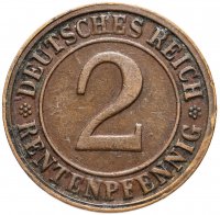 купить Германия 2 рентенпфеннига 1923-1924 D