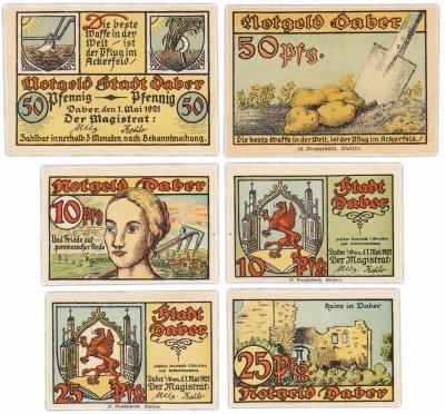купить Германия (Померания: Добра) набор из 3-х нотгельдов 1921