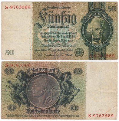 купить Германия 50 рейхсмарок 1933 (Pick 182)