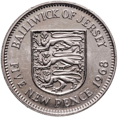 купить Джерси 5 новых пенсов (new pence) 1968