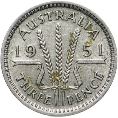 купить Австралия 3 пенса (pence) 1951 PL знак монетного двора: "PL" - Лондон